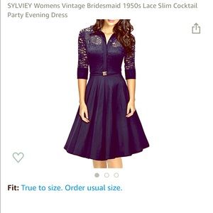 Navy vintage style cocktail dress
